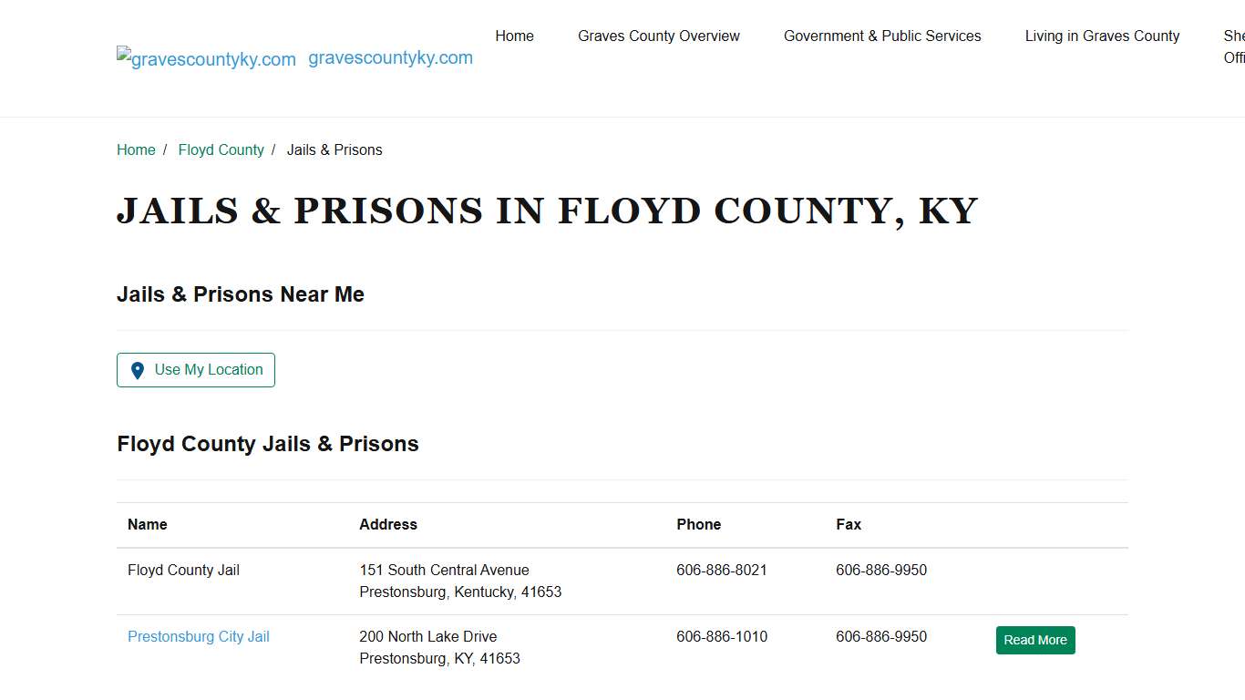 KY Jails & Prisons in Floyd County - List and Info